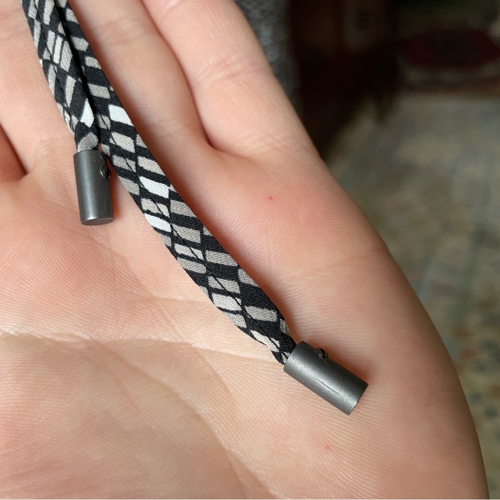 Vince Black Gray White Rectangle Patterned Long S… - image 2